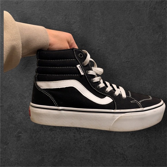 VANS FILMORE FILMORE HI shoes AUTHENTIC, US size 9 women's black white high top - Picture 7 of 10